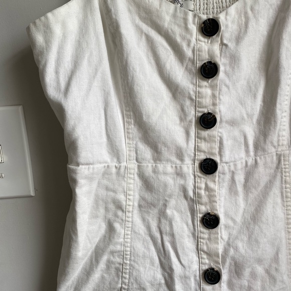Madewell white button down dress w pockets - Picture 2 of 6